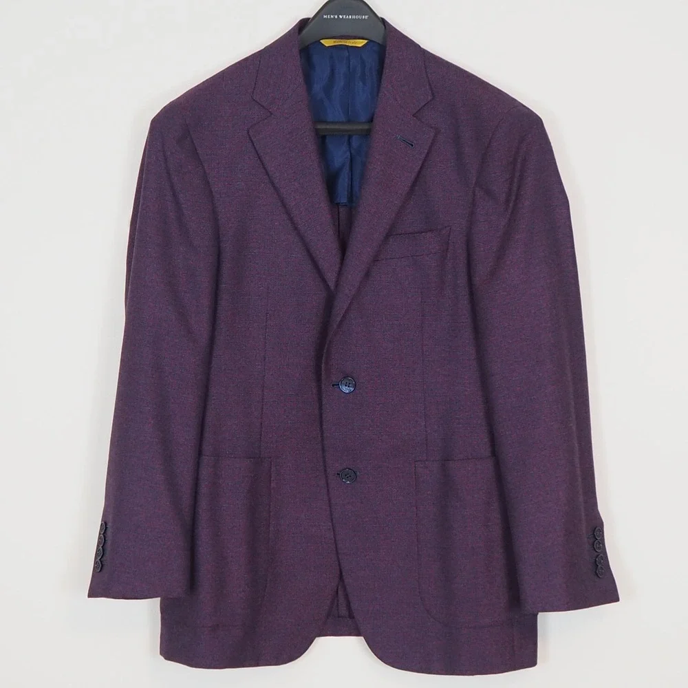 Canali Kei Sport Coat 40R Purple Silk Cashmere Blend Two Button Blazer Italy - Picture 6 of 15